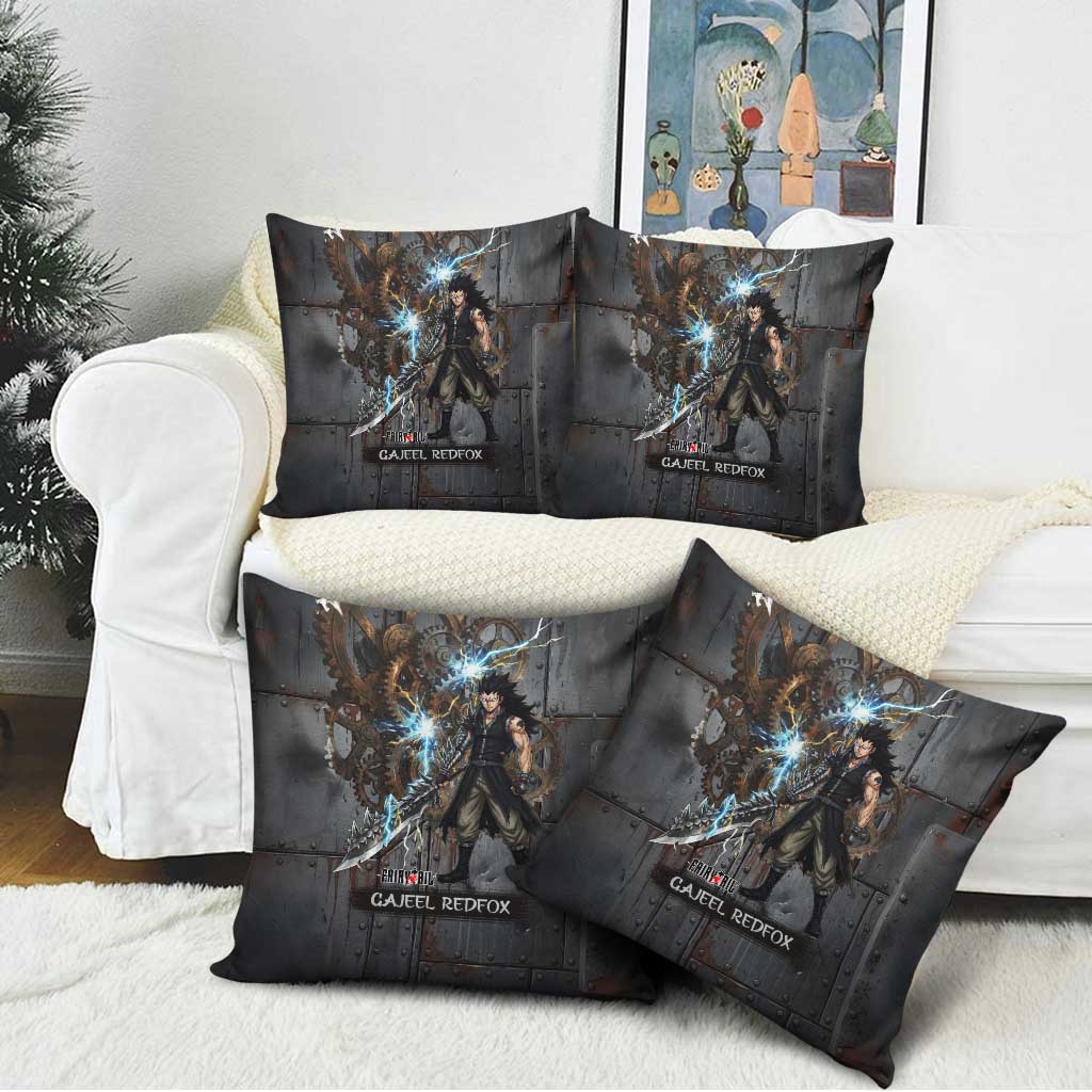 Gajeel Redfox Fairy Tail Pillow Cover Industrial Steampunk Anime Style with Iron Dragon Elements