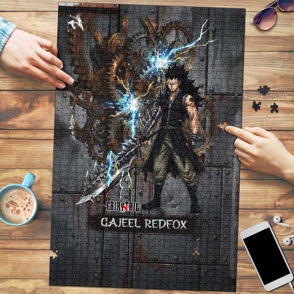 Gajeel Redfox Fairy Tail Puzzle Industrial Steampunk Anime Style with Iron Dragon Elements
