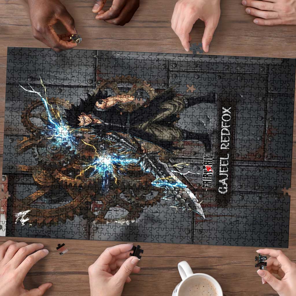 Gajeel Redfox Fairy Tail Puzzle Industrial Steampunk Anime Style with Iron Dragon Elements