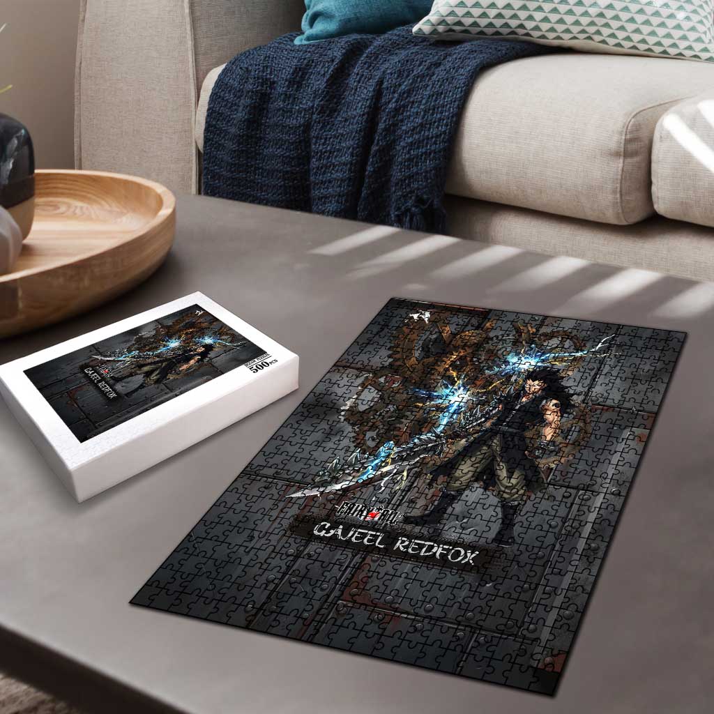 Gajeel Redfox Fairy Tail Puzzle Industrial Steampunk Anime Style with Iron Dragon Elements
