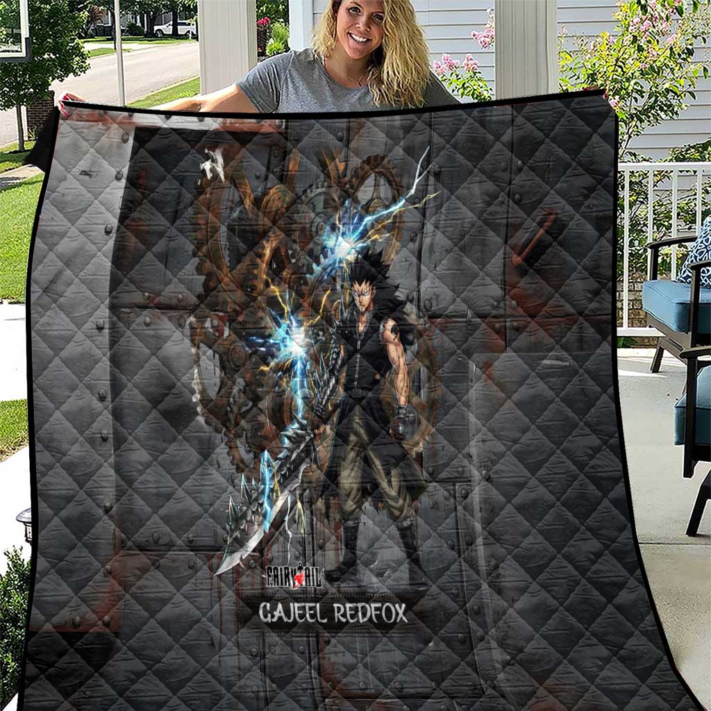 Gajeel Redfox Fairy Tail Quilt Industrial Steampunk Anime Style with Iron Dragon Elements