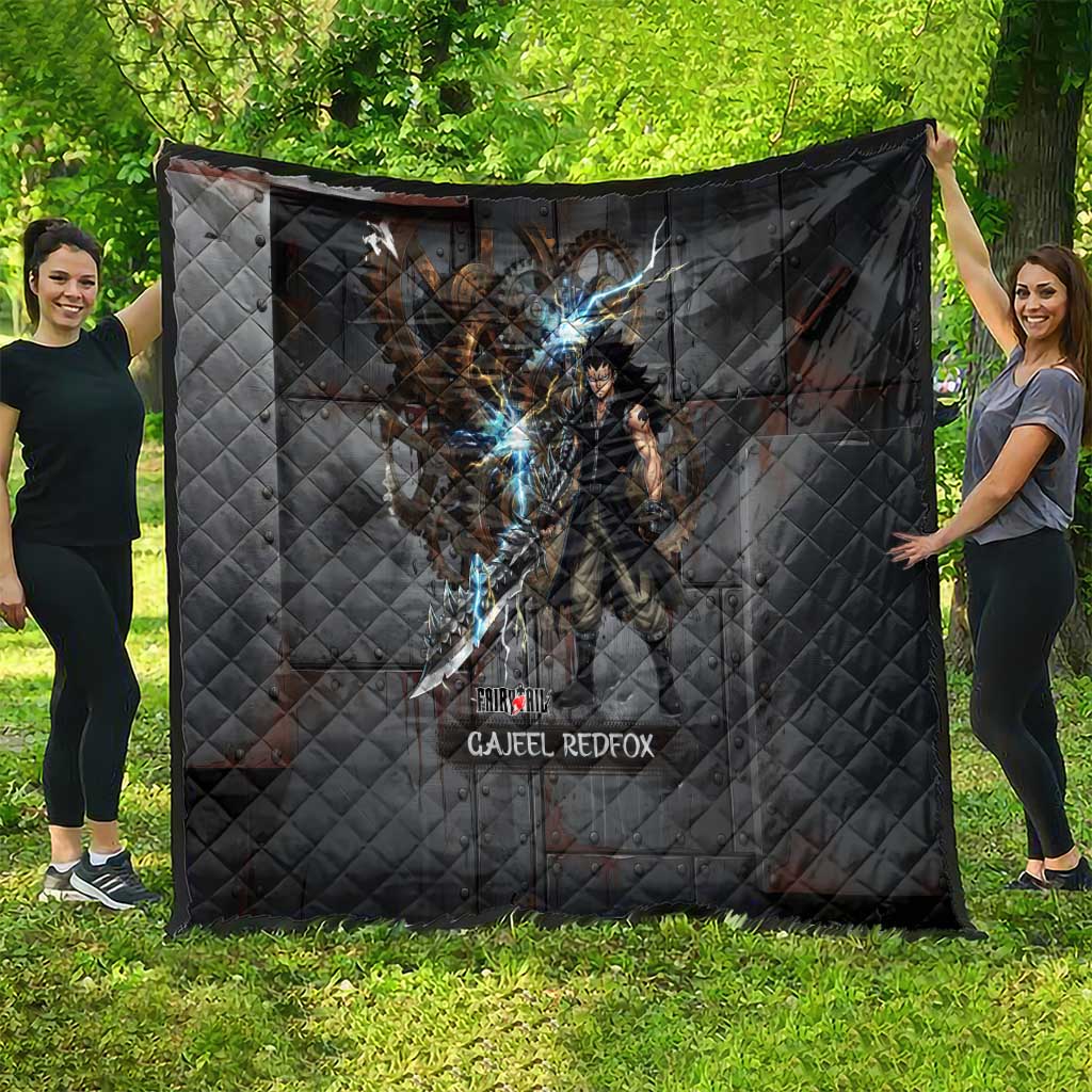 Gajeel Redfox Fairy Tail Quilt Industrial Steampunk Anime Style with Iron Dragon Elements