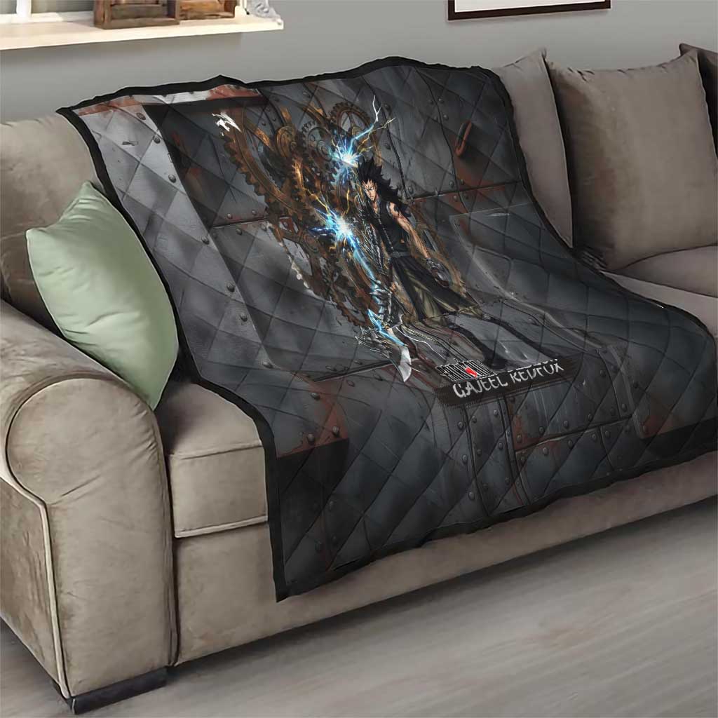 Gajeel Redfox Fairy Tail Quilt Industrial Steampunk Anime Style with Iron Dragon Elements