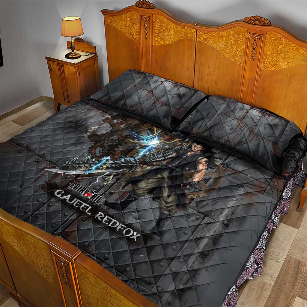 Gajeel Redfox Fairy Tail Quilt Bed Set Industrial Steampunk Anime Style with Iron Dragon Elements