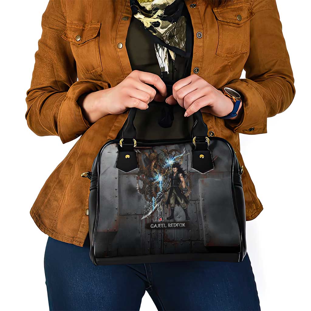 Gajeel Redfox Fairy Tail Shoulder Handbag Industrial Steampunk Anime Style with Iron Dragon Elements