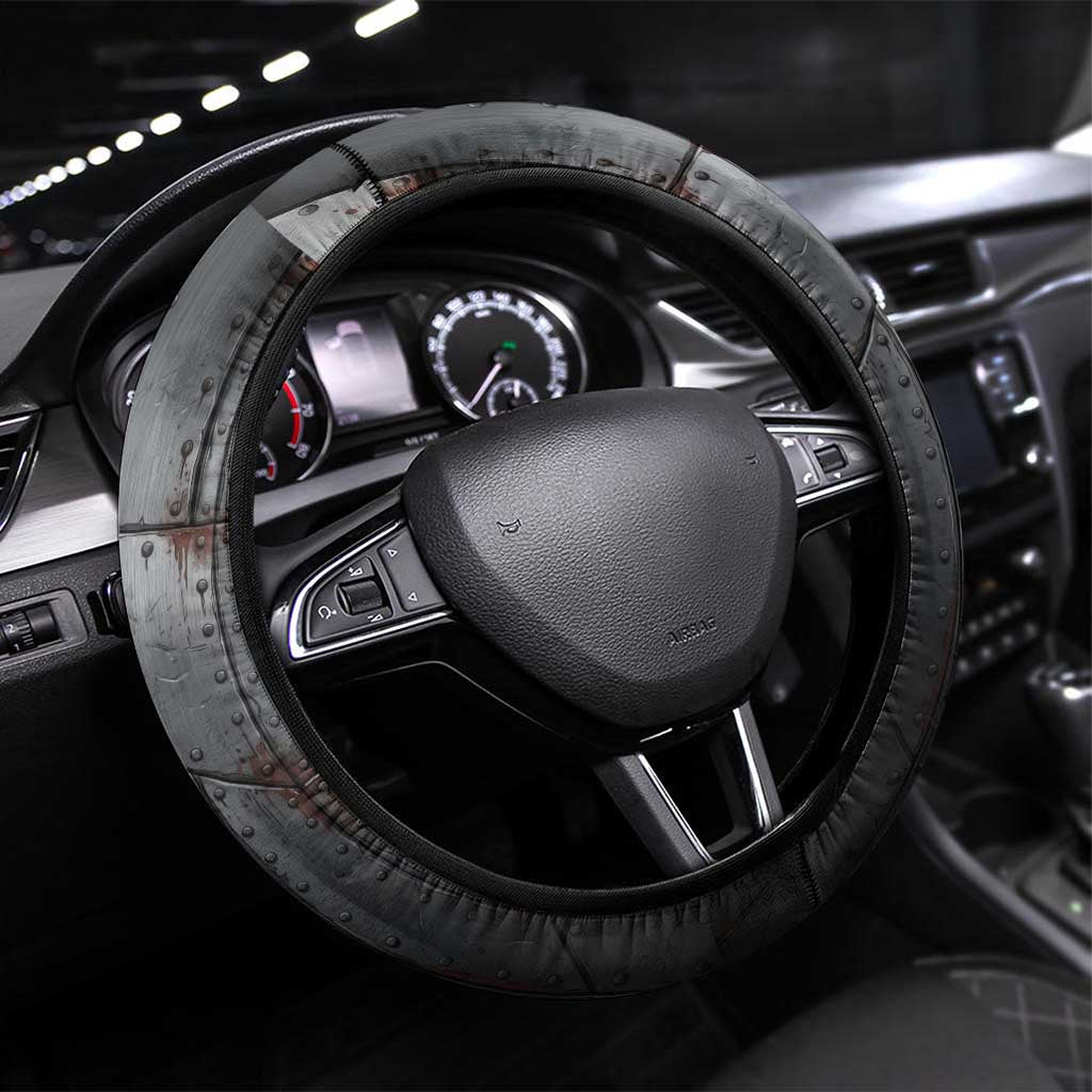 Gajeel Redfox Fairy Tail Steering Wheel Cover Industrial Steampunk Anime Style with Iron Dragon Elements