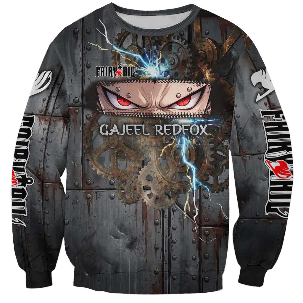 Gajeel Redfox Fairy Tail Sweatshirt Industrial Steampunk Anime Style with Iron Dragon Elements