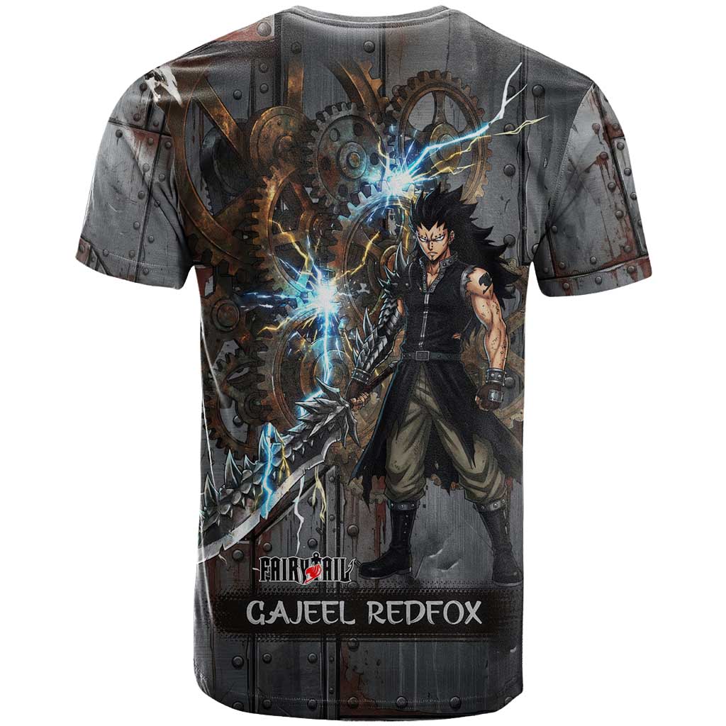 Gajeel Redfox Fairy Tail T Shirt Industrial Steampunk Anime Style with Iron Dragon Elements