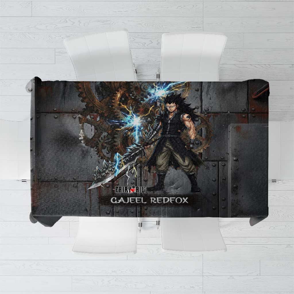 Gajeel Redfox Fairy Tail Tablecloth Industrial Steampunk Anime Style with Iron Dragon Elements