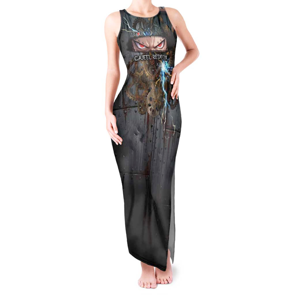 Gajeel Redfox Fairy Tail Tank Maxi Dress Industrial Steampunk Anime Style with Iron Dragon Elements