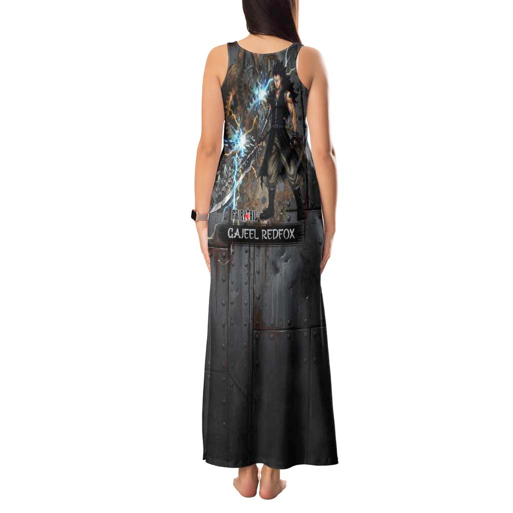 Gajeel Redfox Fairy Tail Tank Maxi Dress Industrial Steampunk Anime Style with Iron Dragon Elements
