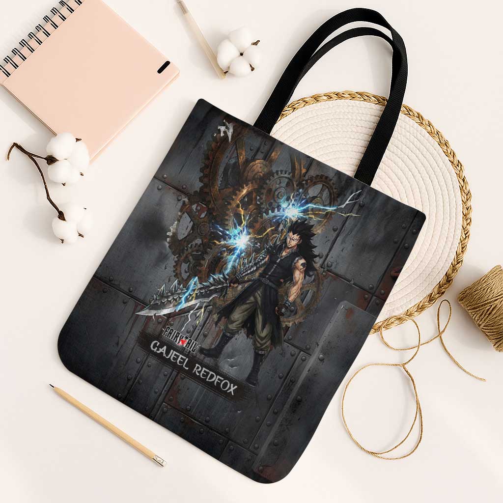 Gajeel Redfox Fairy Tail Tote Bag Industrial Steampunk Anime Style with Iron Dragon Elements