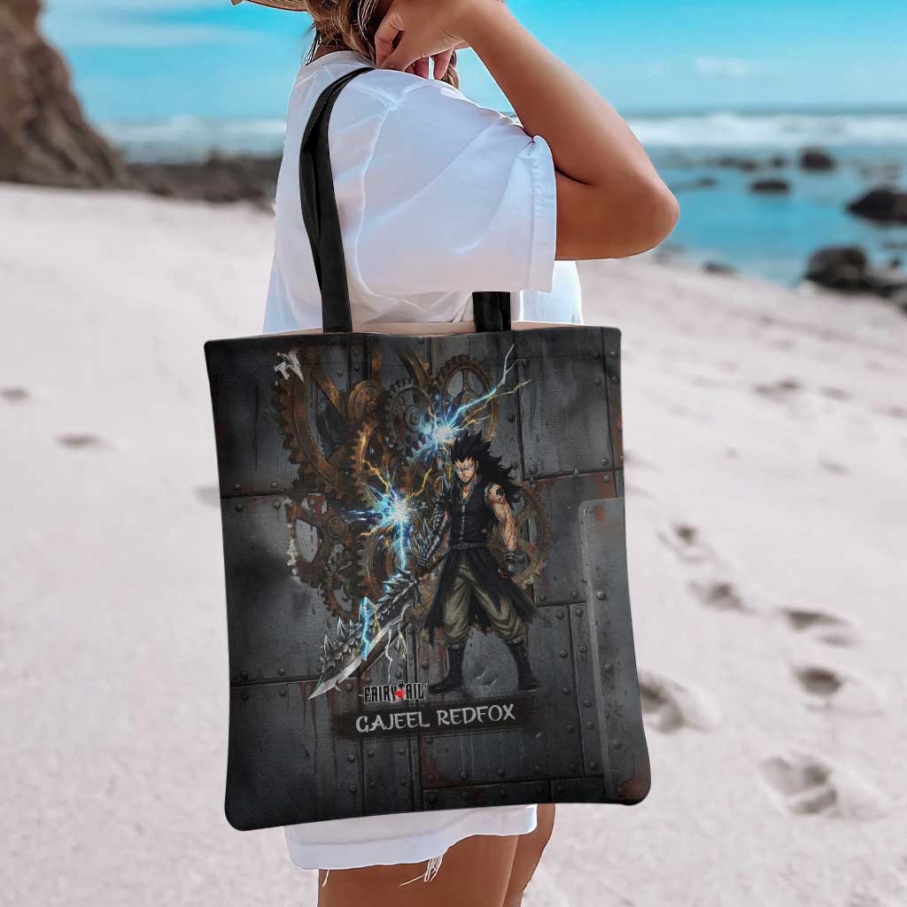 Gajeel Redfox Fairy Tail Tote Bag Industrial Steampunk Anime Style with Iron Dragon Elements