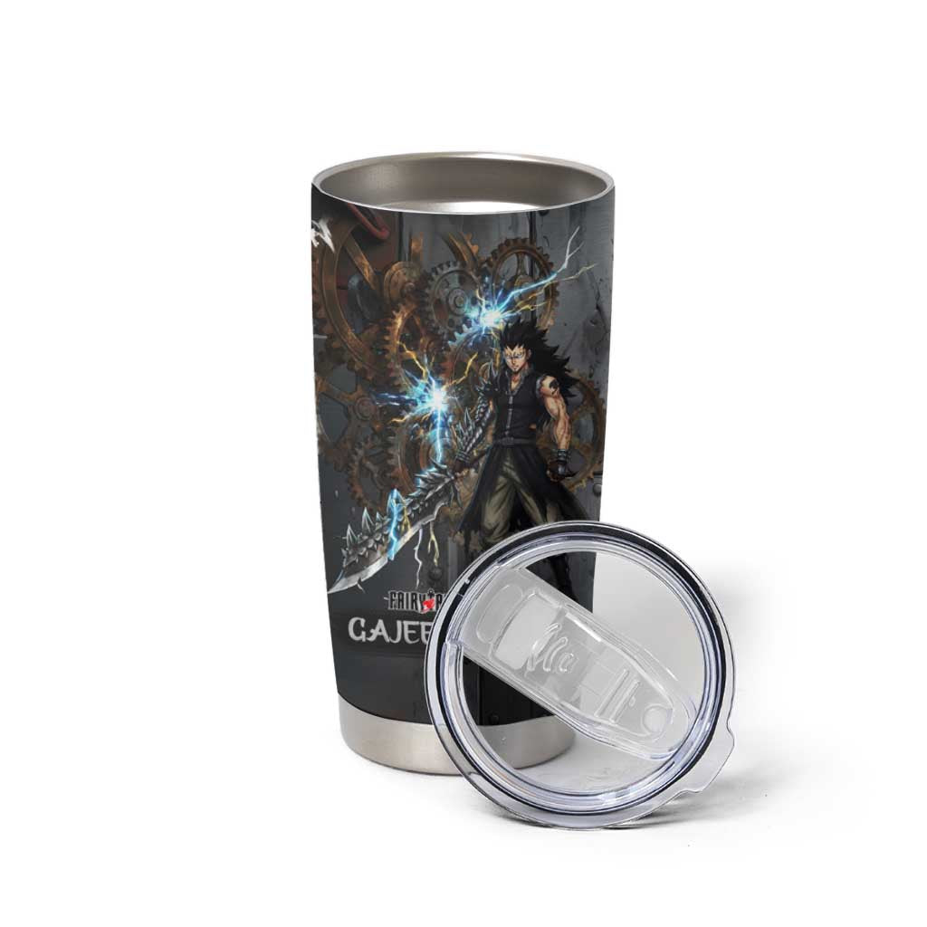 Gajeel Redfox Fairy Tail Tumbler Cup Industrial Steampunk Anime Style with Iron Dragon Elements
