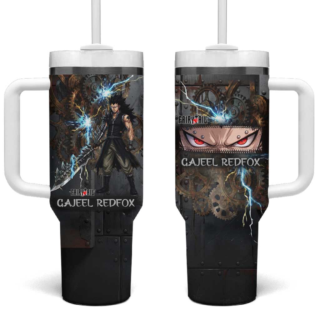Gajeel Redfox Fairy Tail Tumbler With Handle Industrial Steampunk Anime Style with Iron Dragon Elements