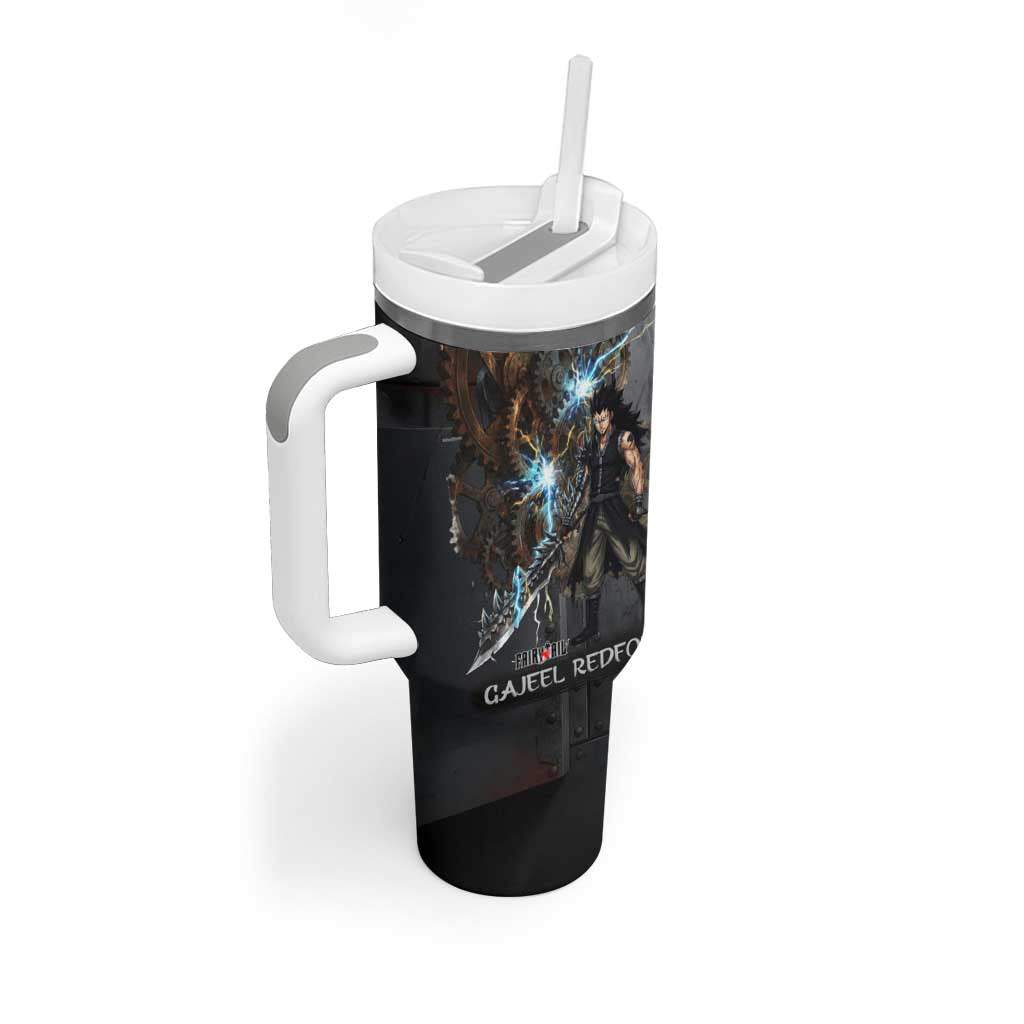 Gajeel Redfox Fairy Tail Tumbler With Handle Industrial Steampunk Anime Style with Iron Dragon Elements