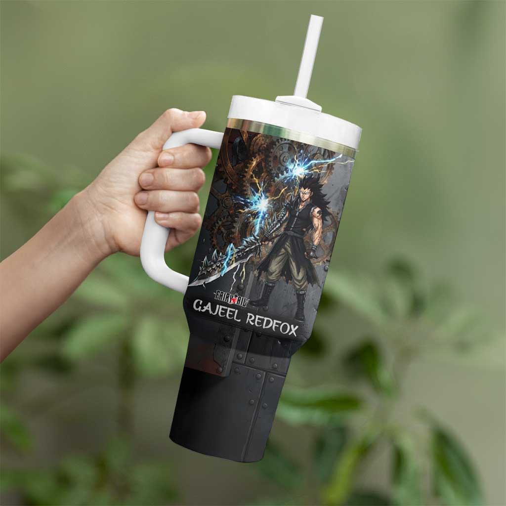 Gajeel Redfox Fairy Tail Tumbler With Handle Industrial Steampunk Anime Style with Iron Dragon Elements