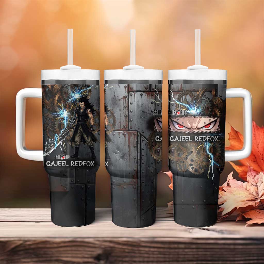 Gajeel Redfox Fairy Tail Tumbler With Handle Industrial Steampunk Anime Style with Iron Dragon Elements