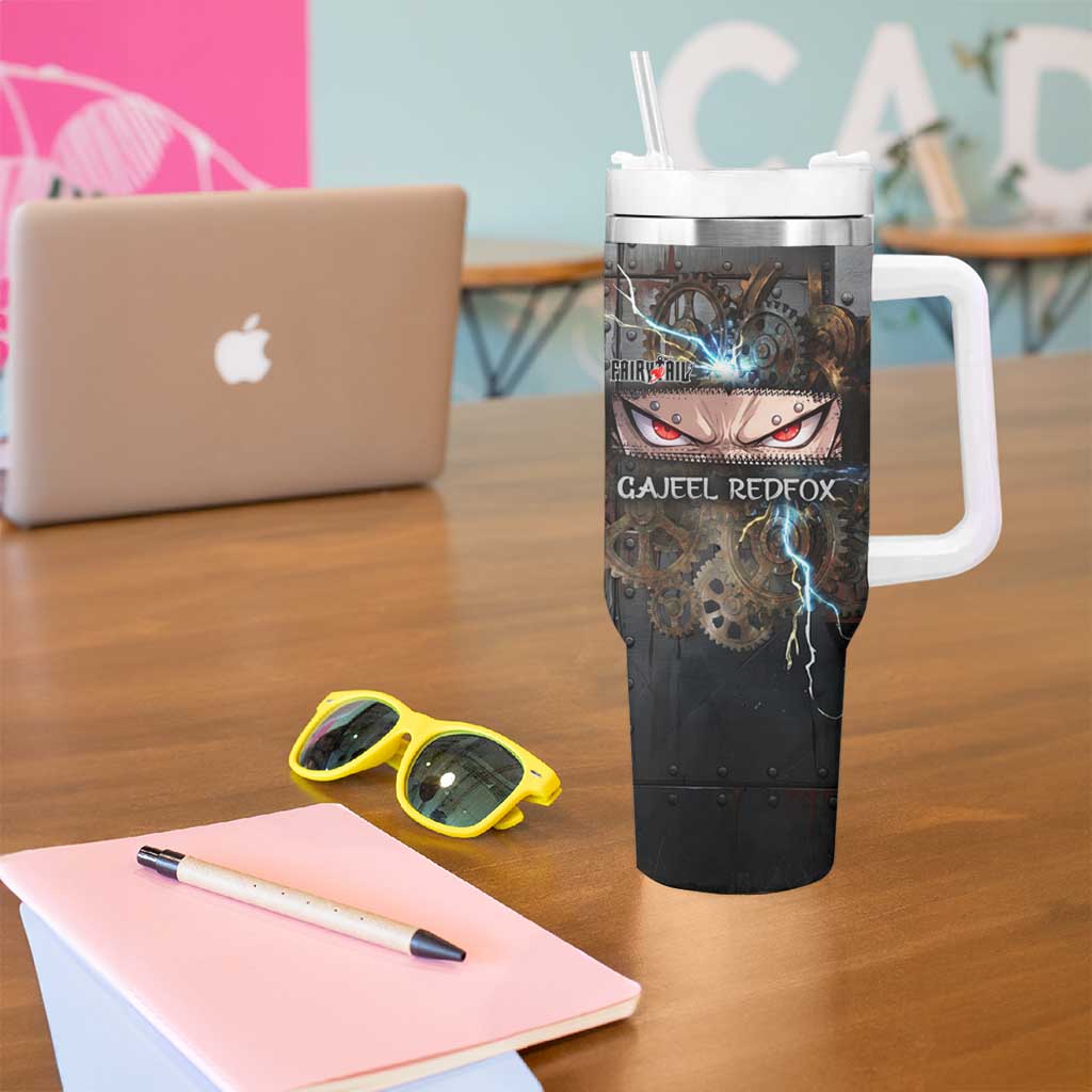 Gajeel Redfox Fairy Tail Tumbler With Handle Industrial Steampunk Anime Style with Iron Dragon Elements