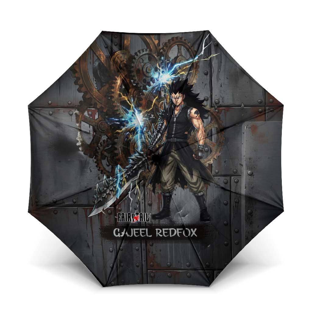 Gajeel Redfox Fairy Tail Umbrella Industrial Steampunk Anime Style with Iron Dragon Elements