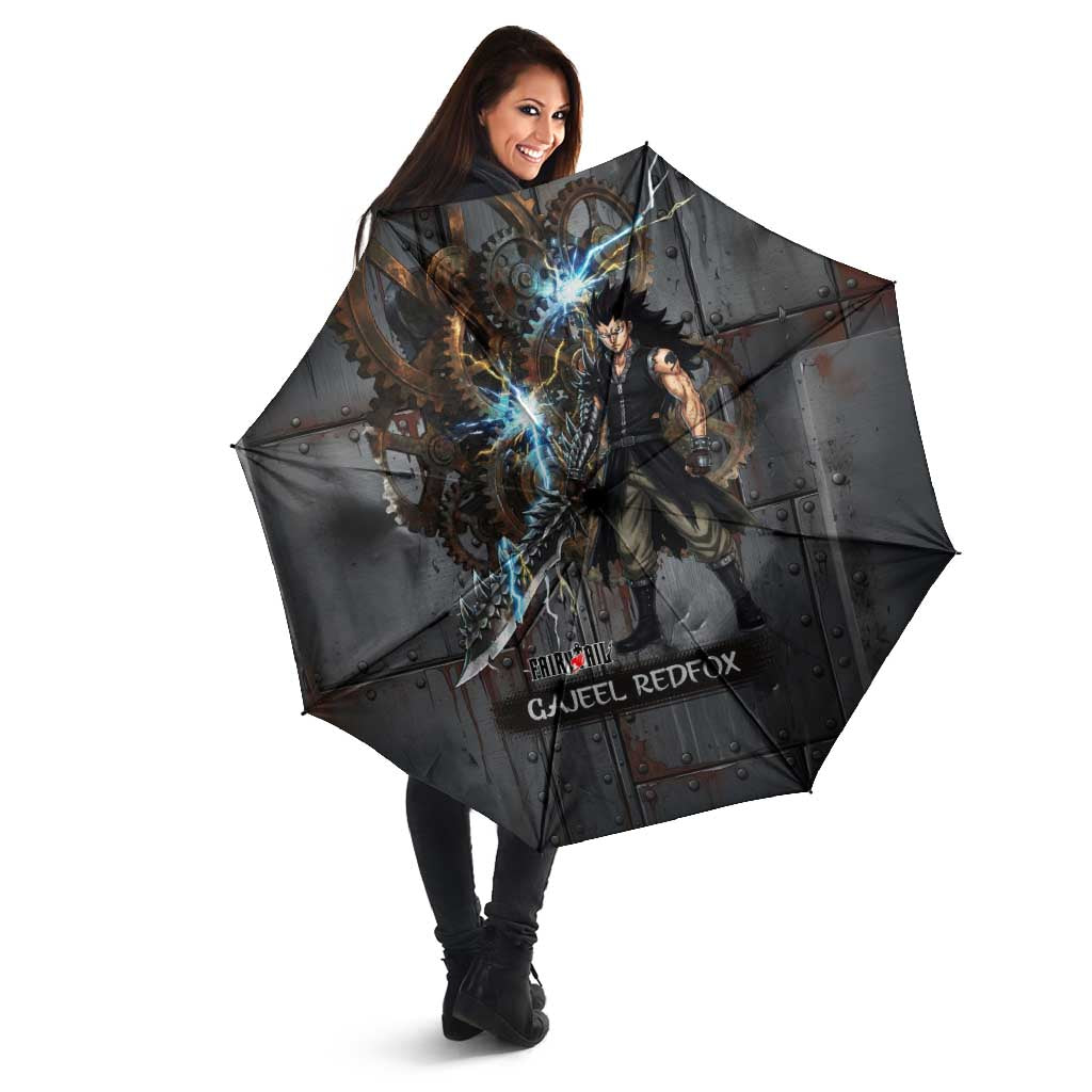 Gajeel Redfox Fairy Tail Umbrella Industrial Steampunk Anime Style with Iron Dragon Elements