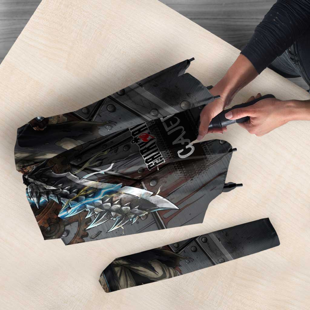 Gajeel Redfox Fairy Tail Umbrella Industrial Steampunk Anime Style with Iron Dragon Elements