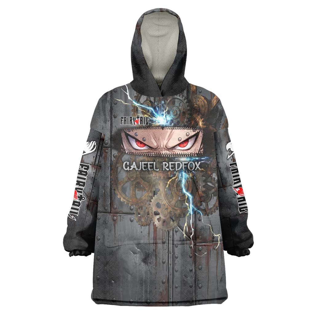 Gajeel Redfox Fairy Tail Wearable Blanket Hoodie Industrial Steampunk Anime Style with Iron Dragon Elements