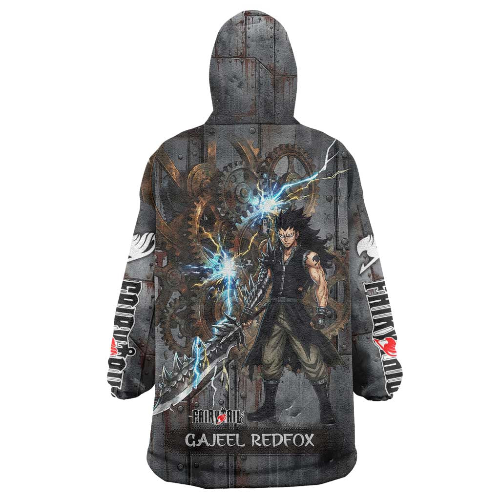 Gajeel Redfox Fairy Tail Wearable Blanket Hoodie Industrial Steampunk Anime Style with Iron Dragon Elements