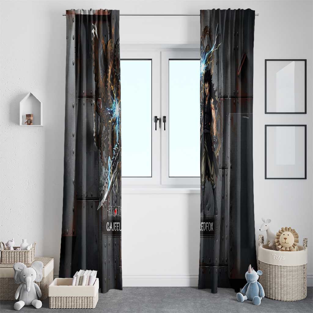 Gajeel Redfox Fairy Tail Window Curtain Industrial Steampunk Anime Style with Iron Dragon Elements
