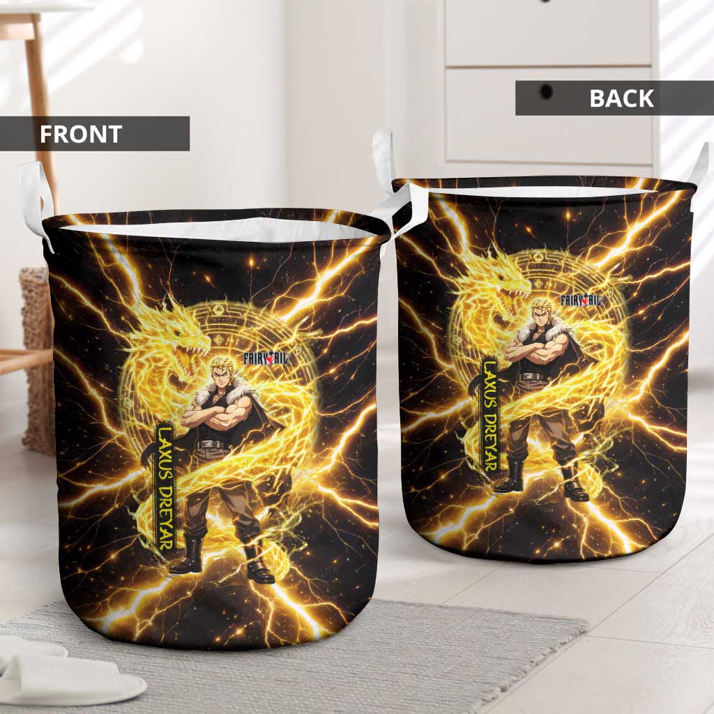 Laxus Dreyar Fairy Tail Laundry Basket Lightning Dragon Anime Style with Electric Surge Visuals