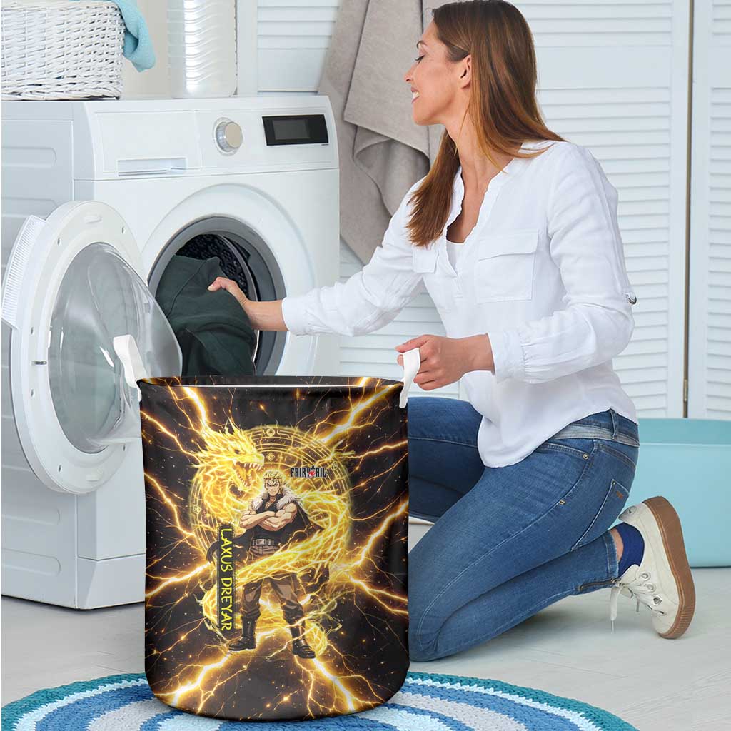 Laxus Dreyar Fairy Tail Laundry Basket Lightning Dragon Anime Style with Electric Surge Visuals