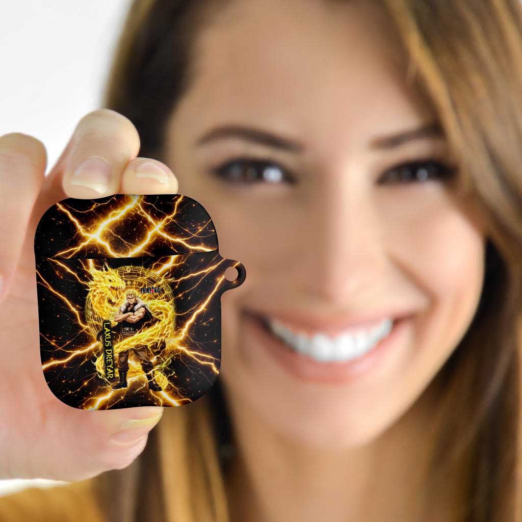 Laxus Dreyar Fairy Tail AirPods Case Lightning Dragon Anime Style with Electric Surge Visuals