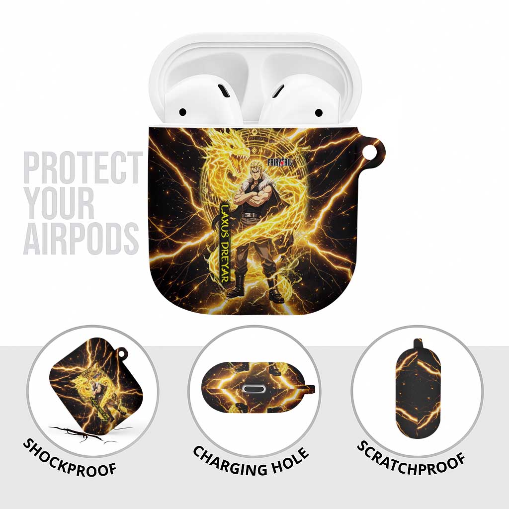 Laxus Dreyar Fairy Tail AirPods Case Lightning Dragon Anime Style with Electric Surge Visuals