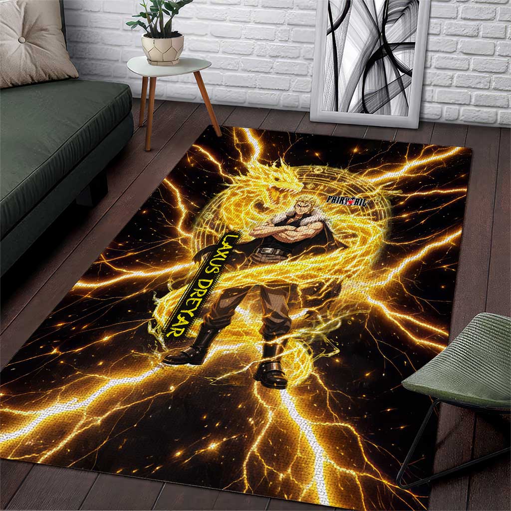 Laxus Dreyar Fairy Tail Area Rug Lightning Dragon Anime Style with Electric Surge Visuals
