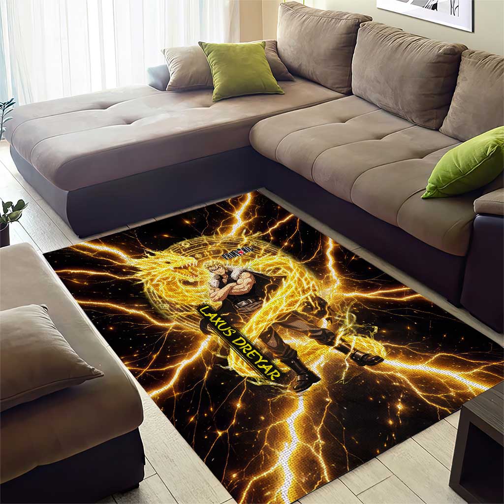 Laxus Dreyar Fairy Tail Area Rug Lightning Dragon Anime Style with Electric Surge Visuals