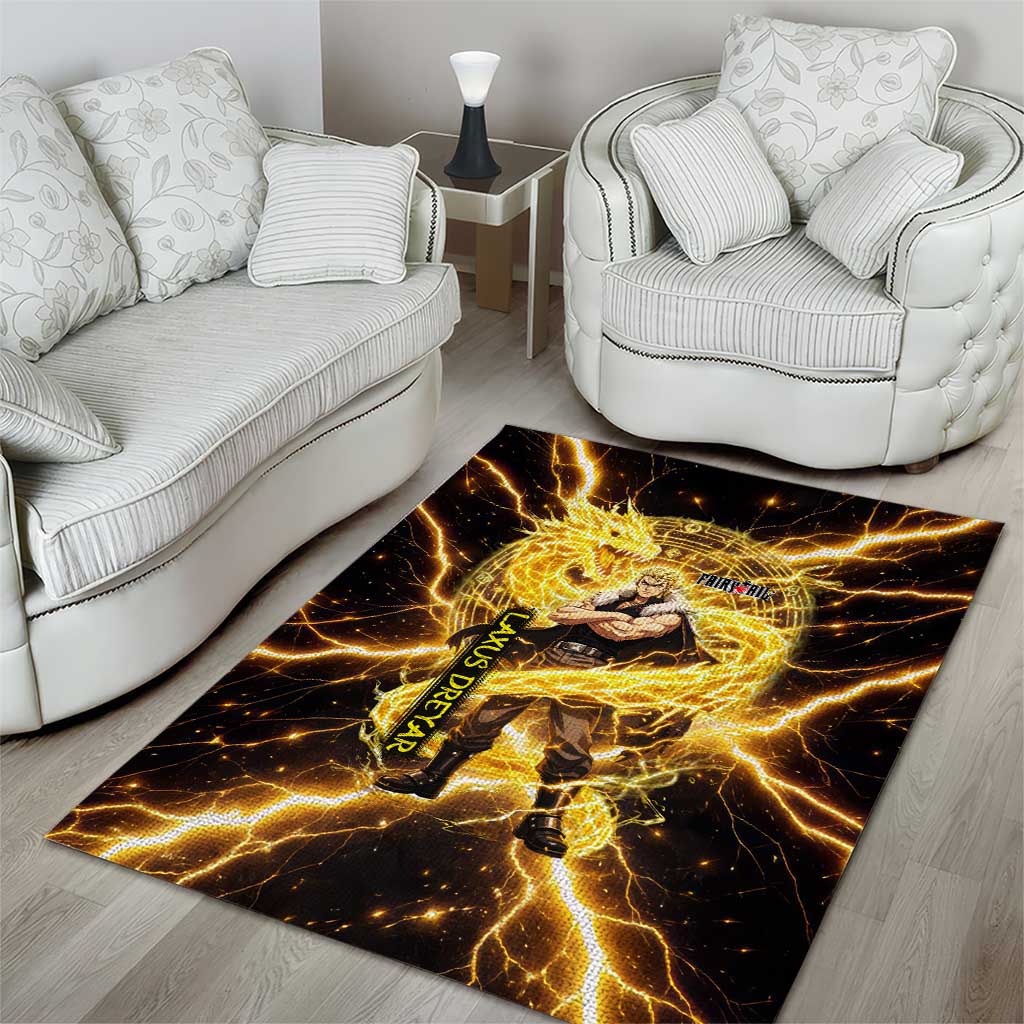 Laxus Dreyar Fairy Tail Area Rug Lightning Dragon Anime Style with Electric Surge Visuals