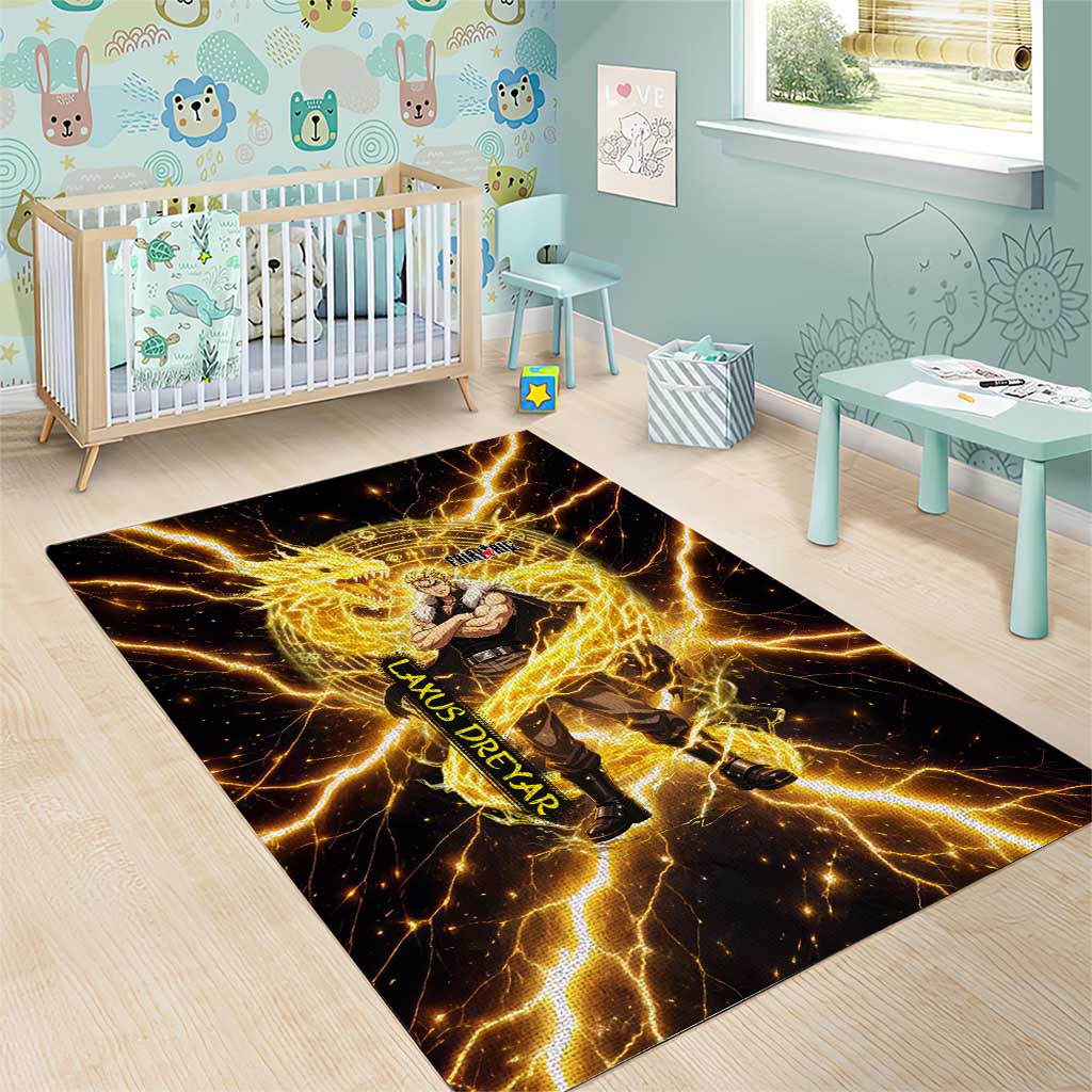 Laxus Dreyar Fairy Tail Area Rug Lightning Dragon Anime Style with Electric Surge Visuals
