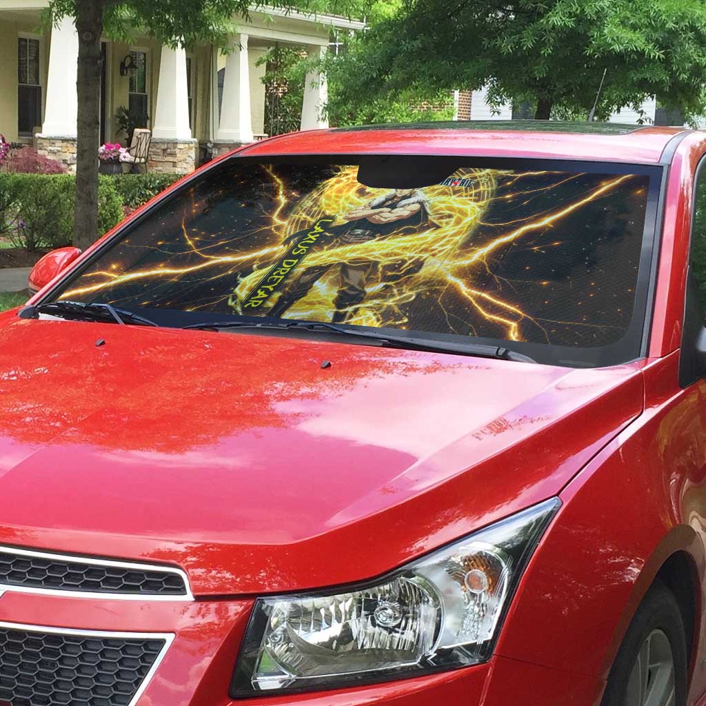 Laxus Dreyar Fairy Tail Auto Sun Shade Lightning Dragon Anime Style with Electric Surge Visuals