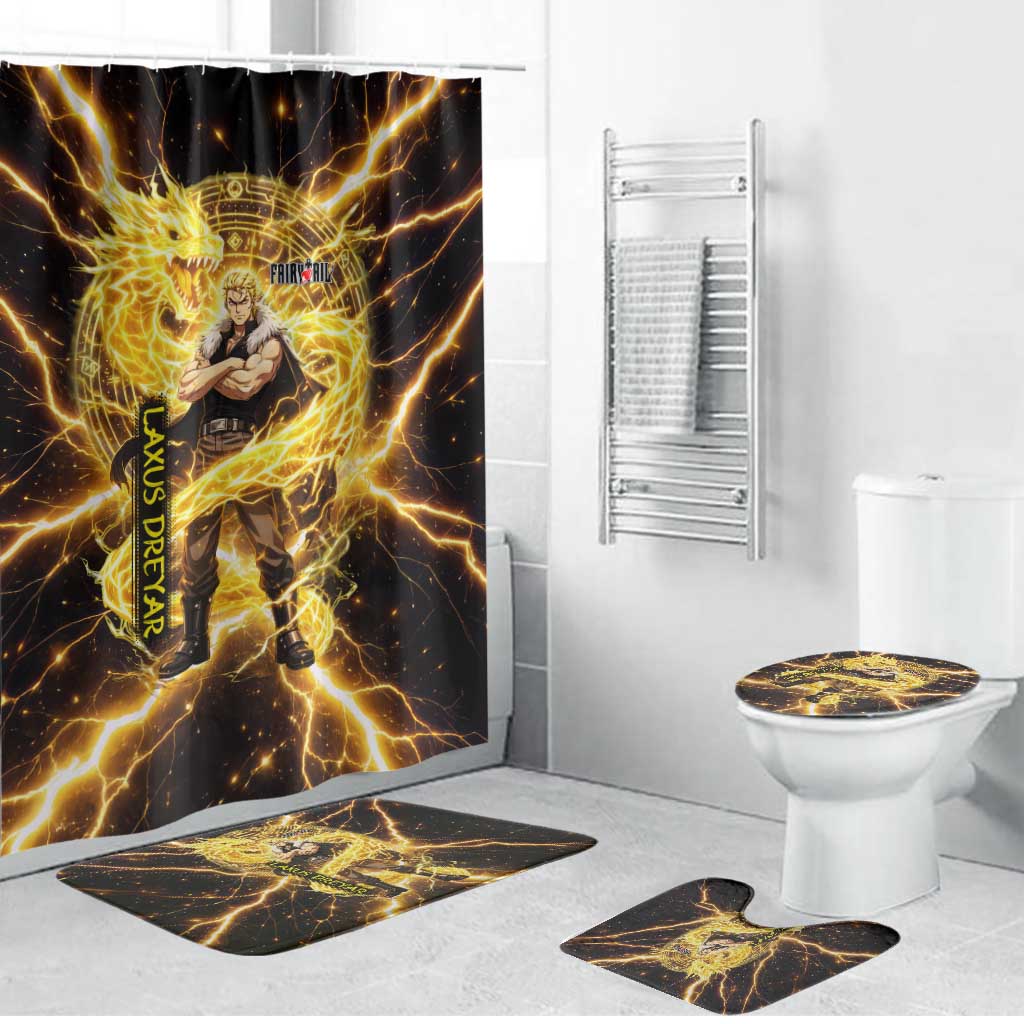 Laxus Dreyar Fairy Tail Bathroom Set Lightning Dragon Anime Style with Electric Surge Visuals
