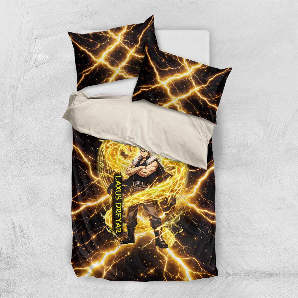 Laxus Dreyar Fairy Tail Bedding Set Lightning Dragon Anime Style with Electric Surge Visuals
