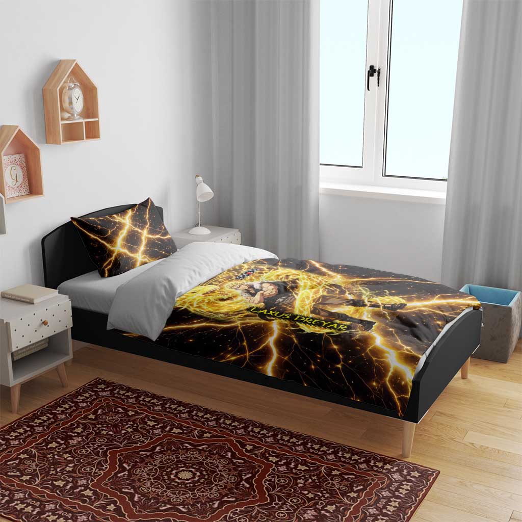 Laxus Dreyar Fairy Tail Bedding Set Lightning Dragon Anime Style with Electric Surge Visuals