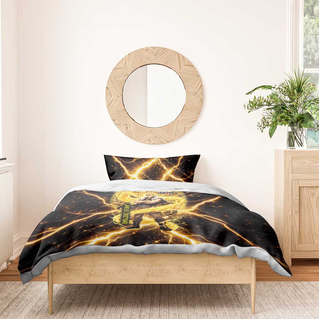 Laxus Dreyar Fairy Tail Bedding Set Lightning Dragon Anime Style with Electric Surge Visuals