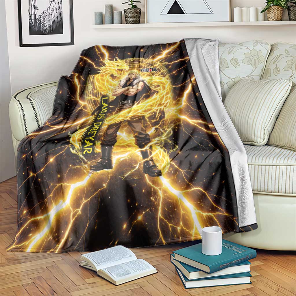 Laxus Dreyar Fairy Tail Blanket Lightning Dragon Anime Style with Electric Surge Visuals