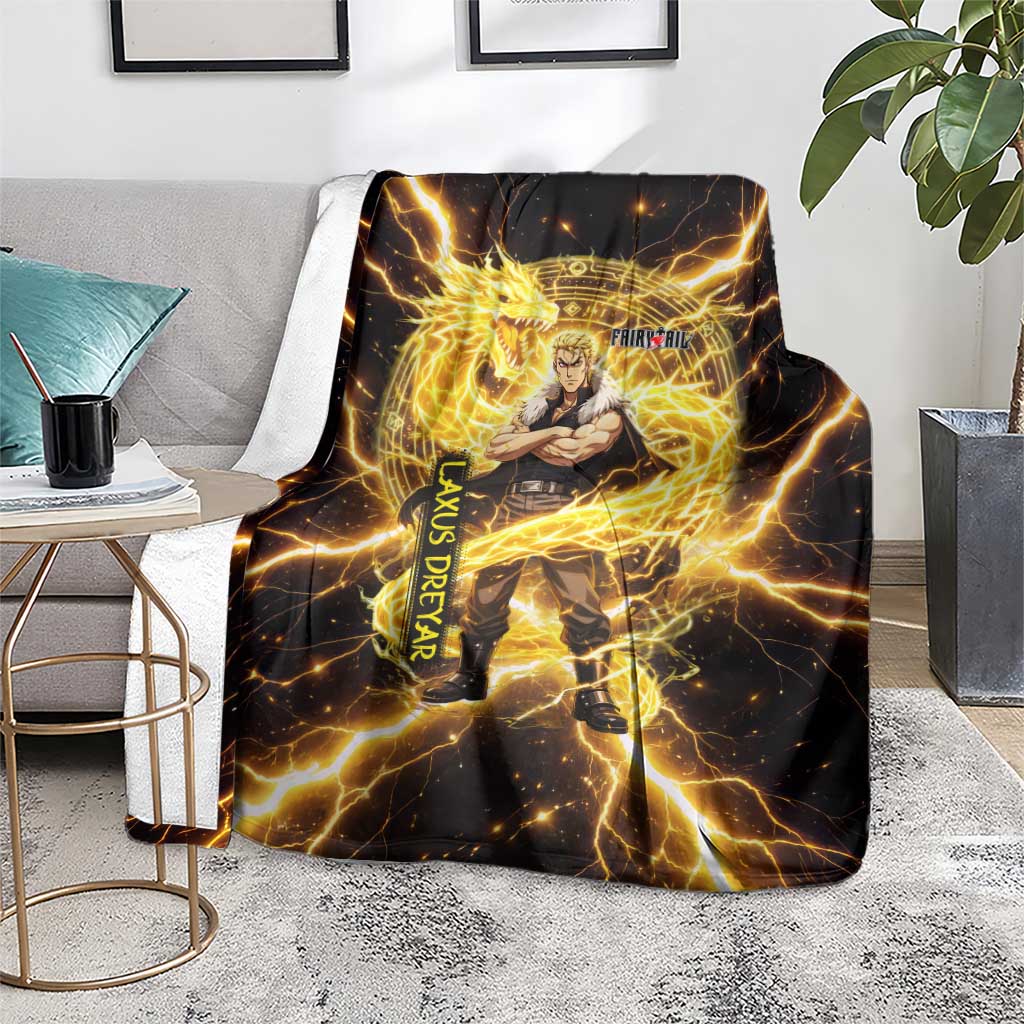 Laxus Dreyar Fairy Tail Blanket Lightning Dragon Anime Style with Electric Surge Visuals