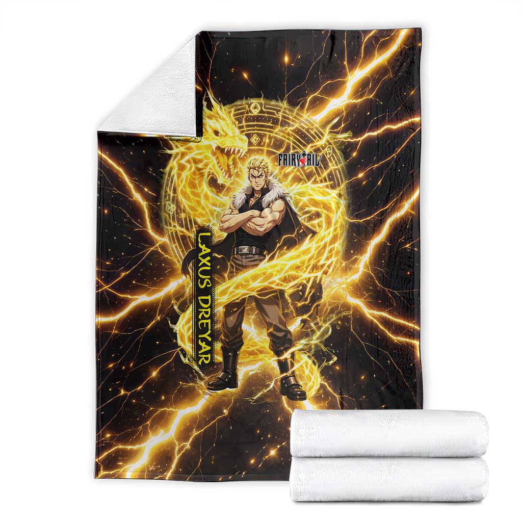 Laxus Dreyar Fairy Tail Blanket Lightning Dragon Anime Style with Electric Surge Visuals