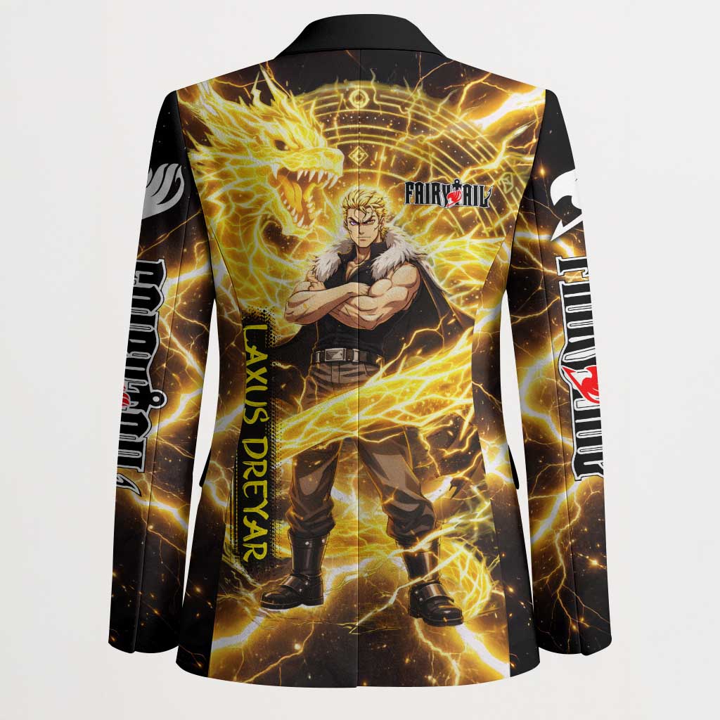 Laxus Dreyar Fairy Tail Blazer Lightning Dragon Anime Style with Electric Surge Visuals