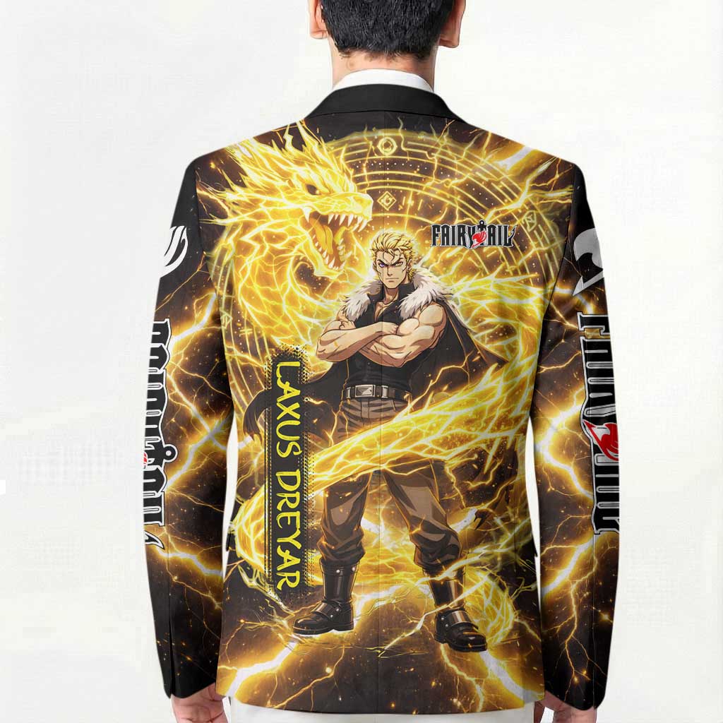 Laxus Dreyar Fairy Tail Blazer Lightning Dragon Anime Style with Electric Surge Visuals