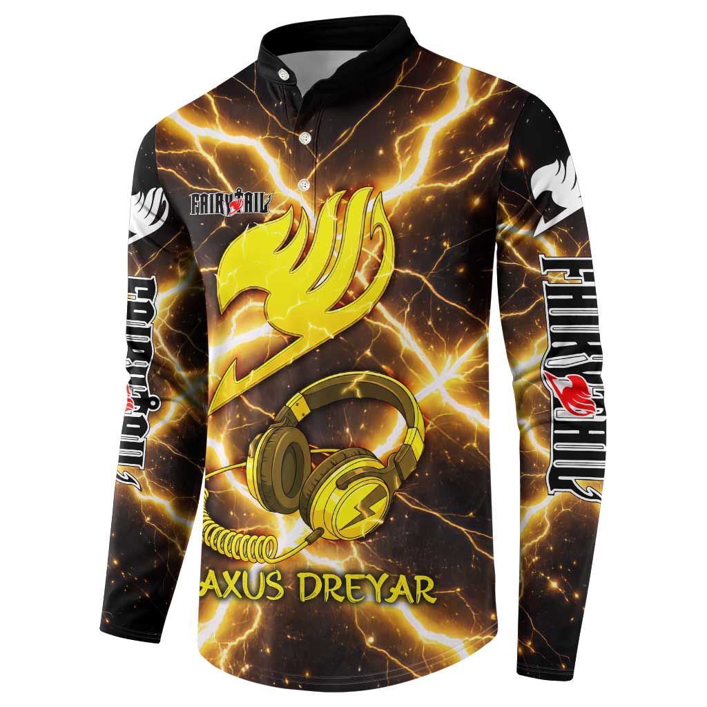 Laxus Dreyar Fairy Tail Button Sweatshirt Lightning Dragon Anime Style with Electric Surge Visuals