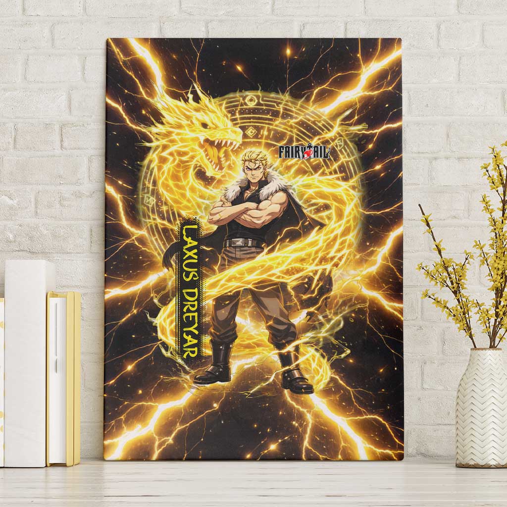 Laxus Dreyar Fairy Tail Canvas Wall Art Lightning Dragon Anime Style with Electric Surge Visuals