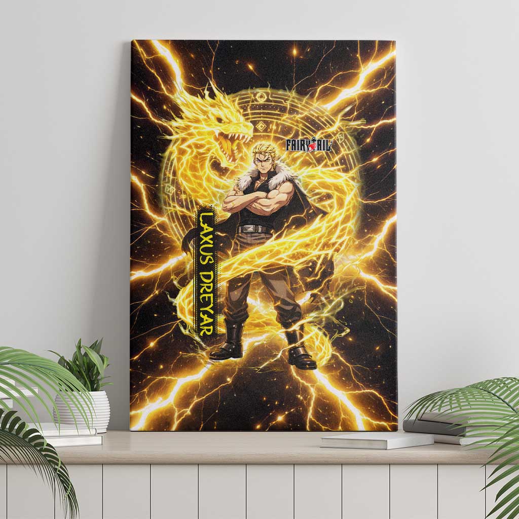 Laxus Dreyar Fairy Tail Canvas Wall Art Lightning Dragon Anime Style with Electric Surge Visuals